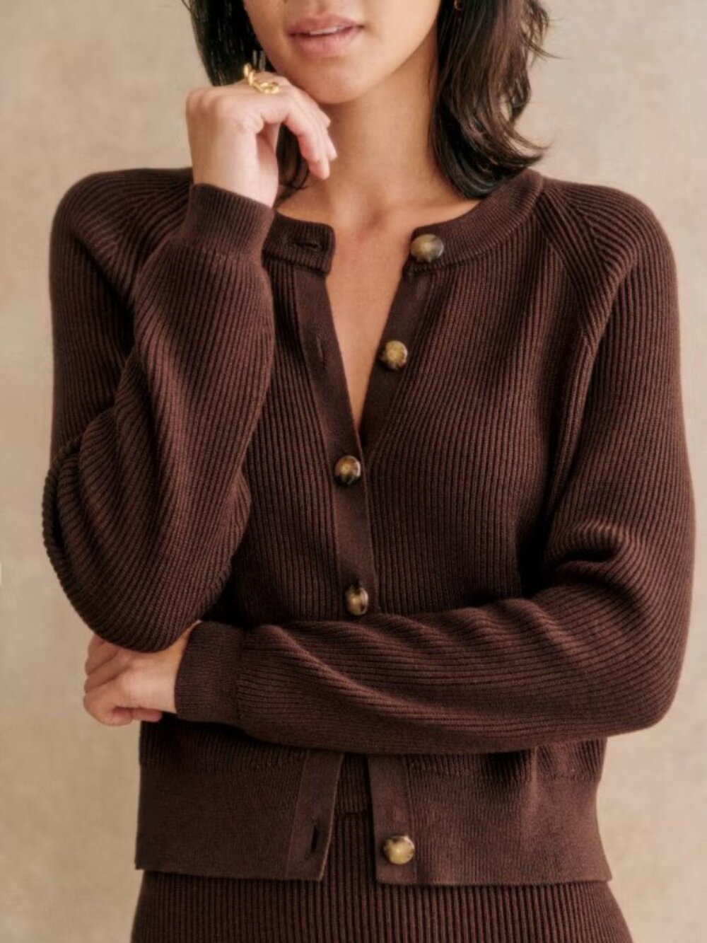 Sezane Sonnie Cardigan - Chocolate - XXS